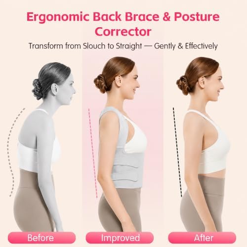 Posture Corrector for Women & Men, Adjustable Full Back Brace Support
