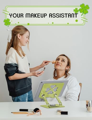 Adjustable Tablet Stand, Foldable 360° Aluminum Holder, Sage Green