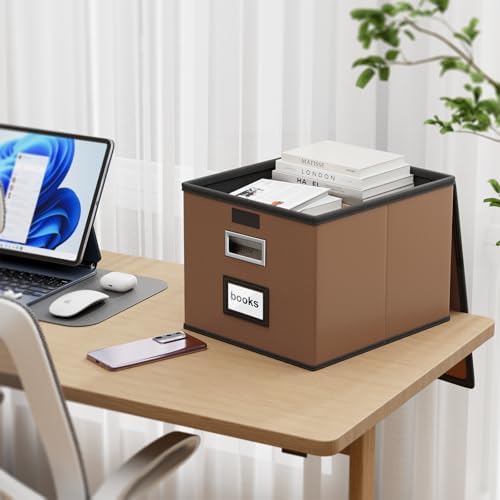 File Organizer Box with Lids, Collapsible File Folder Organizer