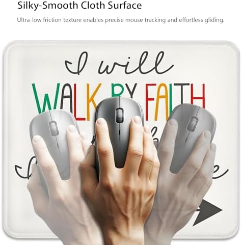 I Will Walk by Faith 2 Corinthians 5:7 Mouse Pad, Christian Quote Desk Mat