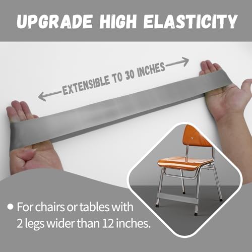 25 Pack Chair Bands for Kids with Fidgety Feet, ADHD Tools for Kids, Improve Focus & Reduce Restlessness, Chair Bands for Sensory ADHD ADD Autism - Classroom & Home Must Haves (Gray)