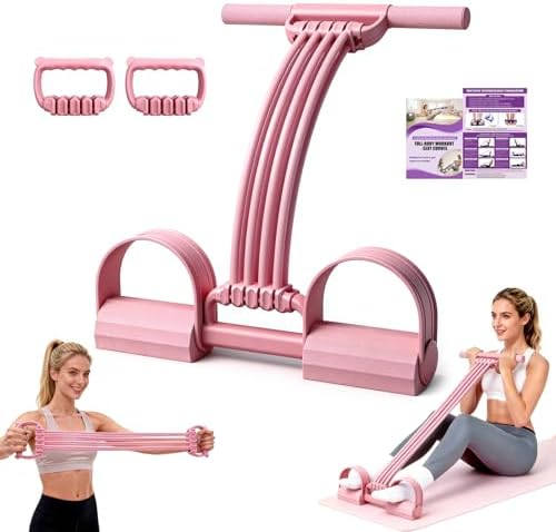 Foot Pedal Resistance Bands with Handles, 8-Tube Adjustable Multifunction Elastic Yoga Exercise Bands, Home Gym Fitness Equipment for Women & Men to Tone Abs, Core, Leg, Arm, Waist