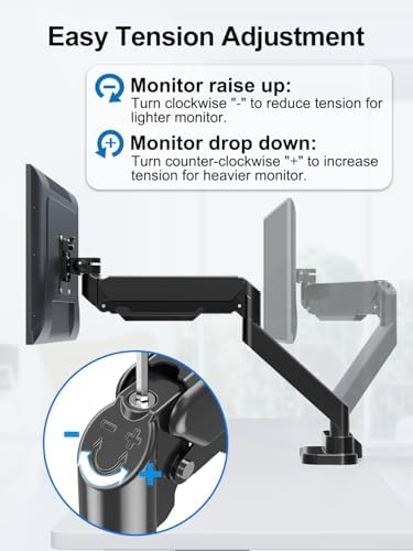 Dual Monitor Mount Fits Max 39" Computer Screen