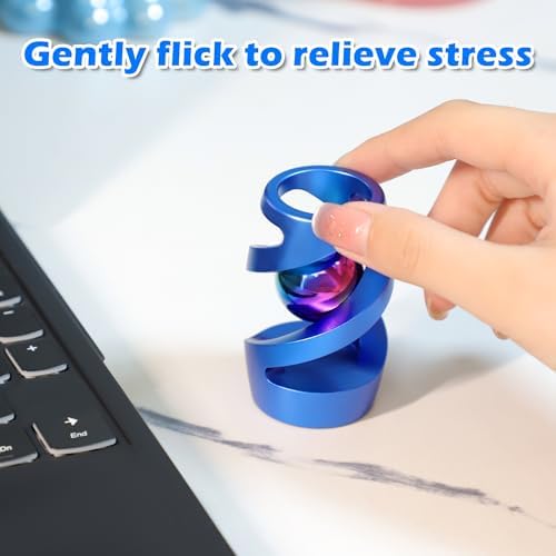 Kinetic Spinning Desk Toy, ADHD Stress Fidget Desktop Decor Blue