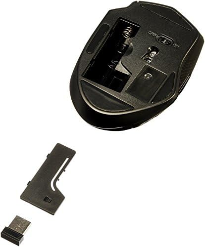 Amazon Basics Portable Wireless Computer Mouse, Ergonomic, 2.4 GHz Optical, DPI Adjustable, Easy to Use, Compatible with PC, Mac, Laptop, Black (Pack of 2)
