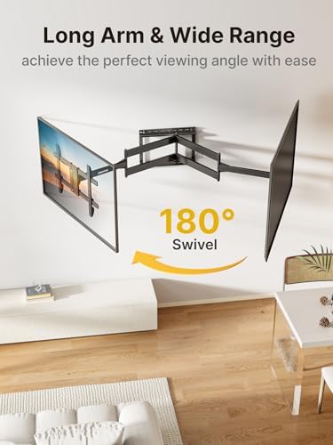 monTEK Long Arm TV Wall Mount for Most 43-80 Inch TVs, Up to 110 lbs