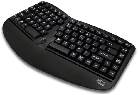 Adesso WKB-1150CB Tru-Form Wireless Ergonomic Mini Keyboard & Mouse Combo