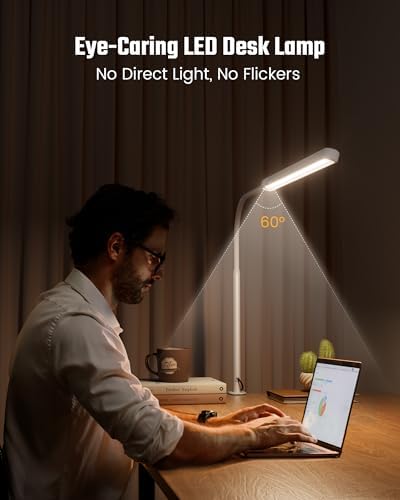 SUPERDANNY Eye-Caring LED Desk Lamp Work Lamp Office Lamp with Side Clamp
