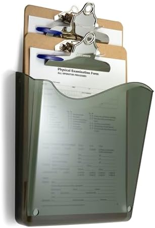 Officemate Vertical Letter Size Wall File, Single File Organizer, Smoke