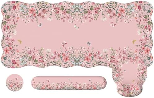 iCasso Pink Keyboard Mat 35.4"x15.7", Desk Protector for Classroom
