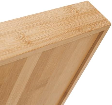 Bamboo Letter Tray, Wood Desk Tray, Wooden Desk Organizer, A4 Paper, Document, File, Mail, Magazine Storage Basket for Office, Classroom, Home Desktop