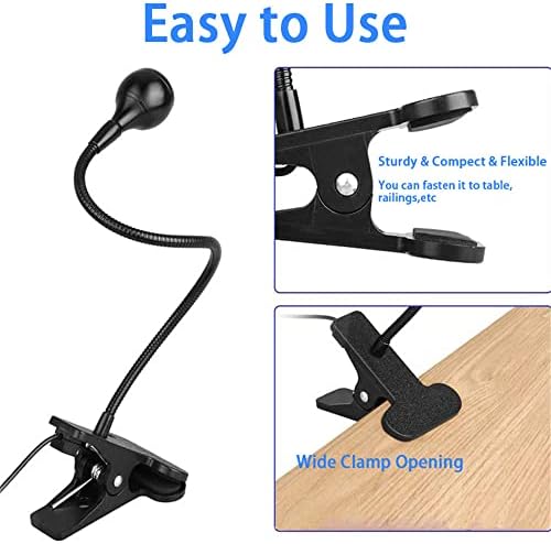 3W UV LED Desk Light,Flexible Gooseneck and Clamp Mini Desk Light