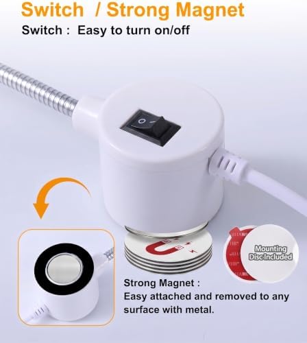 36LED Sewing Machine Light, 6.56ft Long Cord, Magnetic Base Task Work Lamp