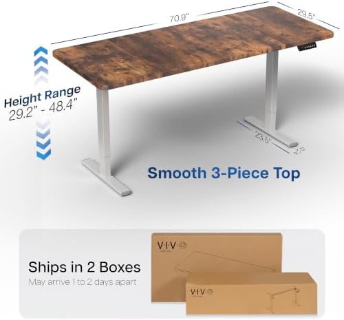 VIVO Rustic Vintage Brown 71 x 30 in Standing Desk, DESK-KIT-1G7N