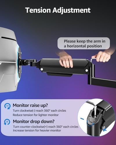 MOUNTUP Monitor Wall Mount for 49 45 43 40 35 32 27 24 Inch Screens, Heavy Duty Wall Monitor Mount, Holds 4.4 to 44 lbs, Ultrawide Monitors Arm Wall Mount, VESA Mount 75x75/100x100mm