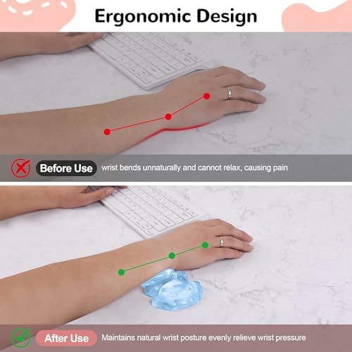 Gel Mouse Wrist Rest, Blue Dog Wrist Support for Mouse, Cute Ergonomic Wrist Rest for Mouse Wrist Pad, Comfortable Pain Relief for Typing and Gaming