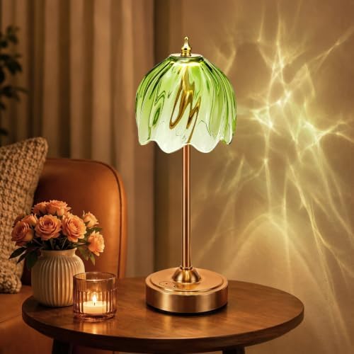 Nusogon Cordless Flower Table Lamp, 5200mAh Small Rechargeable Touch Lamp