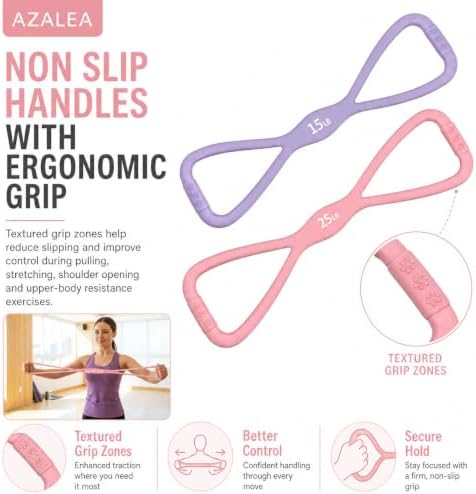 AZALEA Figure 8 Resistance Bands, Silicone Stretch Bands with Handles