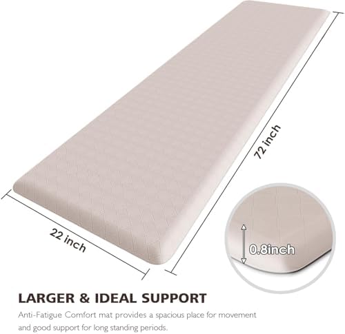HappyTrends Kitchen Floor Mat - 4/5 Inch Thick Anti-Fatigue Kitchen Rug
