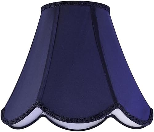 GO&SO Lamp Shade Set of 2,6" x 13" x 10.6",Scalloped Lamp Shade,Blue Petals