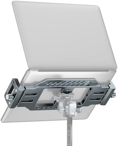 Laptop Tripod Mount with 1/4" & 3/8" Screw Holes, Arca Swiss Plate, Rubber Pad for Secure Laptop Holding – Works with Tripod Head for Vertical/Horizontal– Ideal for Musicians, Studio Recording