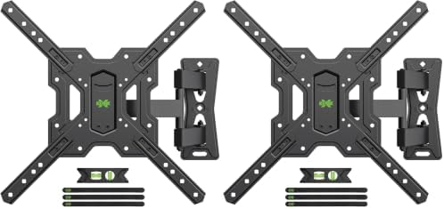 USX MOUNT UL Listed Full Motion TV Mount, Swivel Articulating Tilt TV Wall Mount for 26-65 Inch LED, 4K, Wall Mount Bracket with VESA 400x400mm Up to 77lbs, Perfect Center Design -XMM006-1 (Pack of 2)