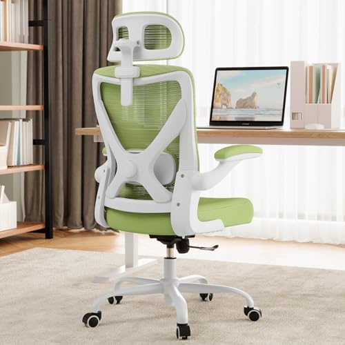 Ergonomic Office Chair: Mesh Desk Chair Comfy with Headrest& Lumbar Support