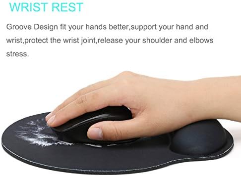 RICHEN Memory Foam Mouse Pad with Wrist Support,Ergonomic Mouse Pad with Wrist Rest,Non-Slip Rubber Base for Computer Laptop & Mac,Lightweight Rest for Home,Office & Travel (Lion)