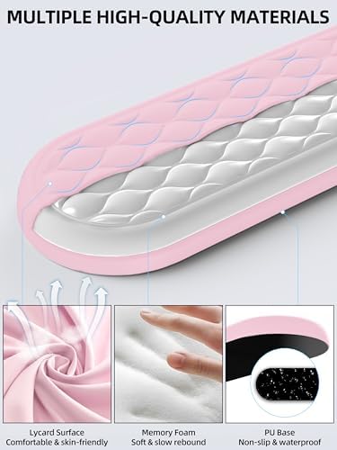 Ergonomic Wrist Rest, Full-Size Keyboard & Mouse Wrist Support Pad, Pink