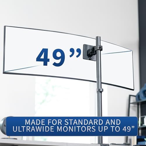 VIVO Black Pole Bracket Monitor Mount, Up to 49" Ultrawides, MOUNT-POLE49U