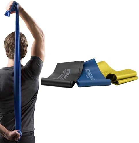 THERABAND Resistance Bands Set, Elastic Bands for Exercise & Physical Therapy, Strength Training for Upper & Lower Body Fitness