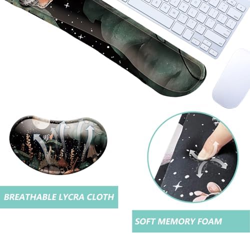 Keyboard Wrist Rest Mouse Wrist Support Set, Memory Foam Wrist Rest Pad for Computer Laptop Keyboard Mouse, Ergonomic Wrist Cushion Support for Typing Pain Relief, Gaming Home Office, Snail