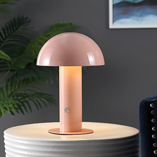 JONATHAN Y Boletus Mushroom Desk Lamp 10.75" Metal LED, Pink