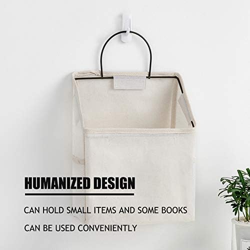 Wall-Hanging Storage Bags, Desktop Organizer Basket Cotton Linen Hanging Storage Basket for Kitchen,Bderoom,Living Room (#2 Grey)