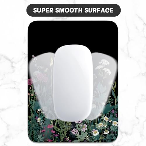 Small Mouse Pad, Mini Mouse Pad 6 x 8 Inch, Thick Rubber Waterproof Mouse Mat, Cute Mousepad for Women Men Wireless Mouse Laptops Home Office, Blooming Flowers