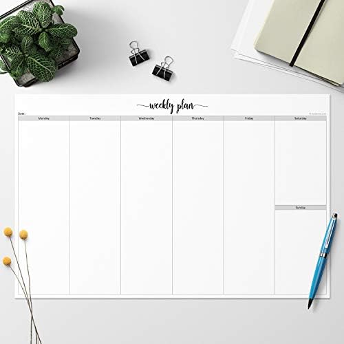 321Done Weekly Planner Notepad, Jumbo 11x17 Desk Pad, 50 Sheets, All 7 Days