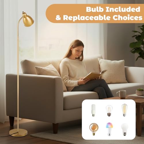 LALISU Floor Lamp, Industrial Floor Lamps for Living Rooms & Bedrooms