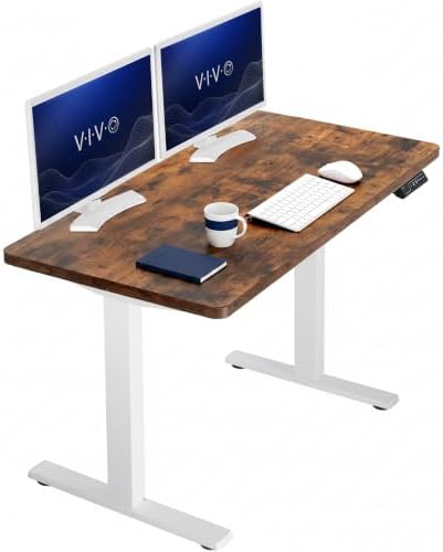 VIVO Rustic Vintage Brown 43 x 24 in Standing Desk, DESK-KIT-1W4N