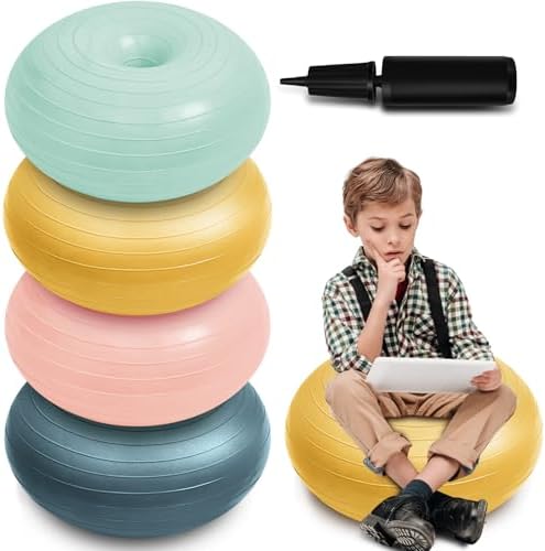 Lewtemi 4 Pcs Flexible Seating for Classroom Elementary 20'', Hippie Color