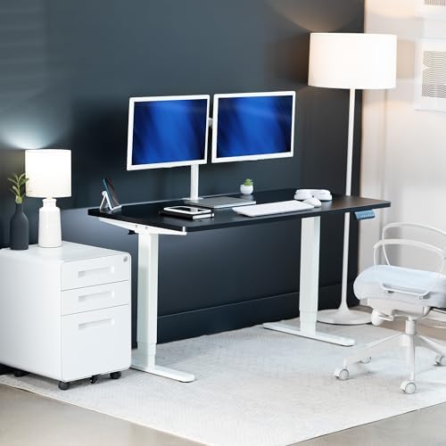 VIVO Black 55 x 28 in Standing Desk, DESK-KIT-2W55B