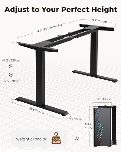TOPSKY Dual Motor Electric Standing Desk, Height Adjustable with CPU Holder