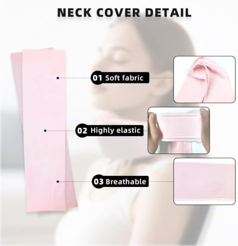 4 Piece Cervical Support Sleeve, Breathable Dustproof Cervical Support Sleeve, Elastic Soft Neck Brace Covers - For Men and Women, Suitable for Sleep Work Daily Use (Pink)