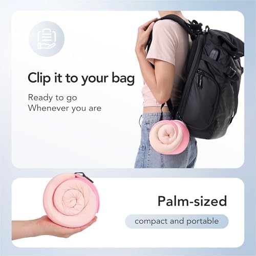 KPNEOL Travel Pillow, 100% Pure Memory Foam Travel Neck Pillow Airplane Neck Support Ergonomic Design for Traveling Suitable for Airplanes (Cool Pink, Standard, C-Shape)