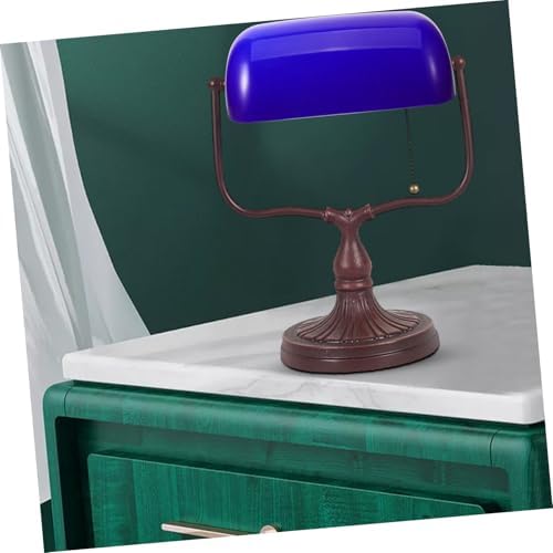 Blue Glass Bankers Lamp Shade Replacement Vintage Desk Lamp Shade for Table Bedside and Reading Light 8.74 X 5.31 X 2.95 in 1 pc