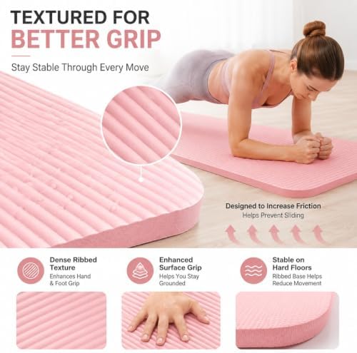 Extra Thick Yoga Mat, High Density Non-Slip Exercise Mat