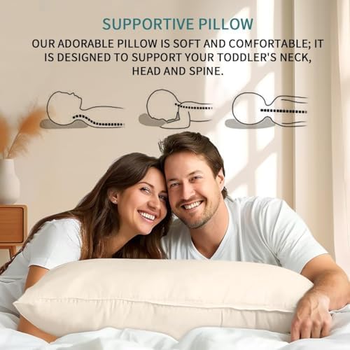 Adjustable Organic Pillow 20x36 with Organic Cotton Pillowcase &Shell