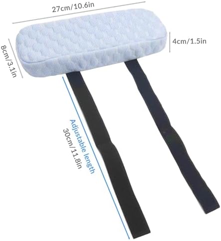 Daily Treasures 2Pcs Blue Cooling Fiber Fabric Chair Arm Rest Pads,Armrest Pads with Memory Foam and Cooling Gel Layer,Anti Slip,Adjustable Length and Removable Washable Arm Rest Pads for Office Chair