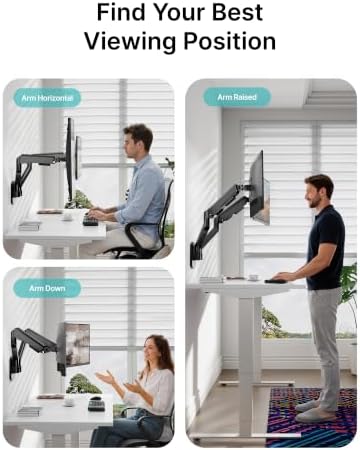 PEGZONE Dual Monitor Wall Arm 17"-35" Ultrawide 26.4Lbs VESA Black