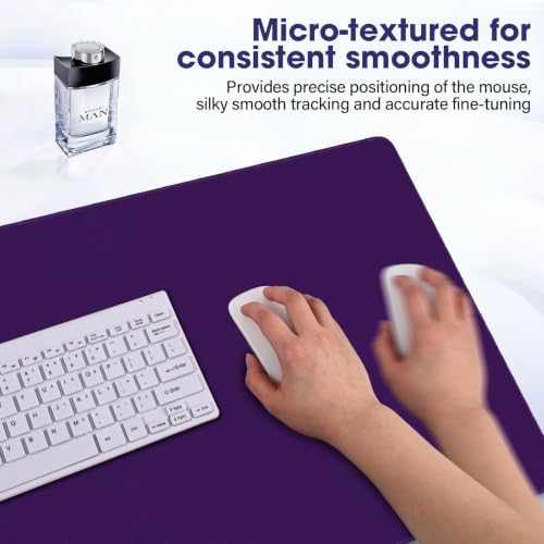 31.5" x 15.7" Waterproof Fabric Large Mousepad,Rubber Anti-Slip Base,Purple