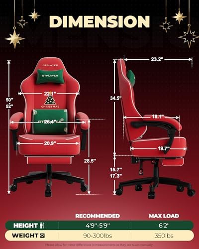 GTPLAYER Gaming Chair Ace Pro, Computer Office Chair for Adults, Red